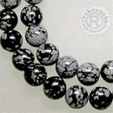 Premium Snowflake Obsidian 10mm Round Gemstone Beads