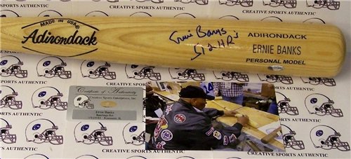 Ernie Banks Autographed/Hand Signed Baseball Bat