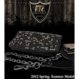 【HTC】 2012s/sモデル 10000スタッズブラックレザーウォレット/長財布