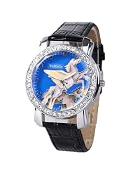 Lumramus New Arrival Horse Pattern Unisex Artificial Leather Watch Wrist Watch Black