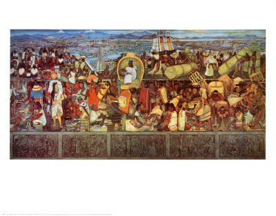 The Great City of Tenochtilan Art Poster Print by Diego Rivera, 28x22