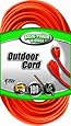Coleman Cable 02309 16/3 Vinyl Outdoor Extension Cord, 3-Prong Grounded, Orange, 100-Feet