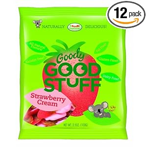 Goody Good Stuff Strawberry Cream, 100-Gram Bags (Pack of 12)