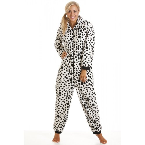  Combinaison pyjama - motif dalmatien - femme - noir/blanc 40/42
