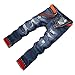 ELENKER Men's Holey Washed Straight Leg Designed Casual Jeans