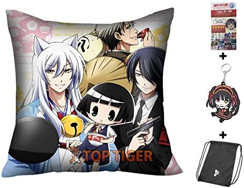 Top Tiger Gugure Kokkuri-san Anime Dakimakura Square Decorative Throw Pillow Case Cushion Cover 40x40cm 15.74" x 15.74" Inches ABGZF45