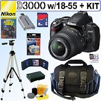 Nikon D3000 - Digital camera - SLR - 10.2 Mpix - Nikon AF-S VR DX 18-55mm lens - optical zoom: 3 x - supported memory: SD, SDHC