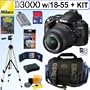 Nikon D3000 10.2MP Digital SLR Camera with 18-55mm f/3.5-5.6G AF-S DX VR Nikkor Zoom Lens + 8GB DLX Accessory Kit