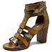 Ollio Womens Shoe Stud Metallic Gladiator Bootie Ankle High Heel Sandal