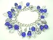 Chic Wrists We Love Skulls Bold Charm Bracelet, Blue Crystal, Metal Skull Charms with FREE Earrings