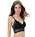 Shawhuaa Womens Sexy Lace V Neck Bralette Tank Top Half Cami Sports Bra Black