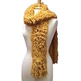 Golden Yellow Long Thick & Fluffy Poodle Knit Soft Scarf