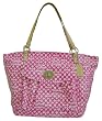 Coach OP ART Coated Canvas Pink Large Leah 13143