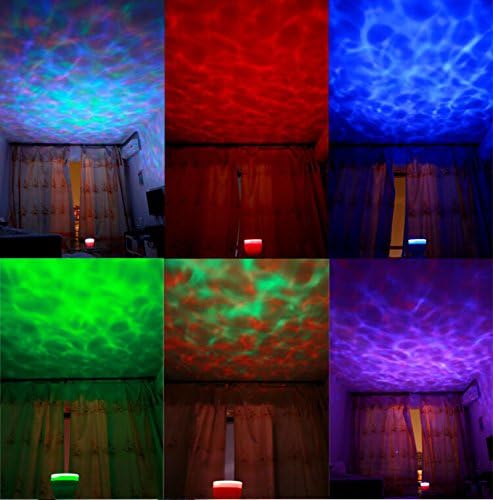xtf2015 Multicolor Ocean Wave Light Projector, 12 Led, Blue, Red, Green, Multicolor, Mp3 Iphone Speaker LED Night Light