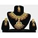 Bollywood Set Kareena orangefarbige Steine goldfarbene Fassung indischer Schmuck 3-teilig