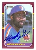 Mookie Wilson Autographed/Hand Signed baseball card (New York Mets) 1987 Donruss Opening Day #129 (6