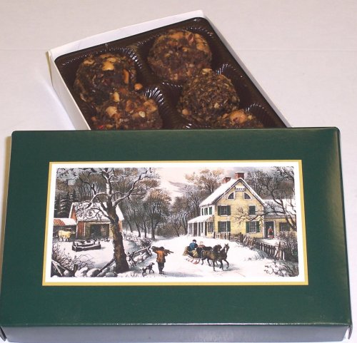 Scott's Cakes 1 2 lb. Chocolate Raspberry Hazelnut Balls in a Homestead Box by Scott's Cakes