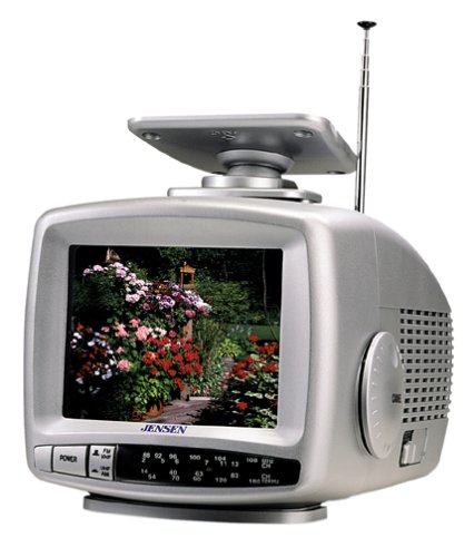 Jensen J50-MCTV Portable 5 Color TV with Radio and Mounting Bracket