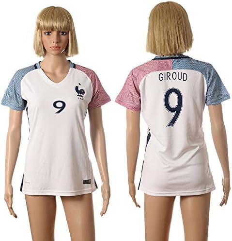 Euro CUP 2016 France 9# GIROUD Women soccer jerseys Away short-sleeved shirt