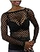 ToBeInStyle Women's Long Sleeve Fishnet Clubwear Top