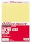 Office Depot(R) Perforated Writing Pads, 8 1/2" x 11 3/4", Legal Ruled, Canary, Pack Of 12