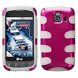 LG Optimus S (LS670) Fishbone Hybrid Shell Protector Cover Case - Hot Pink/ ....