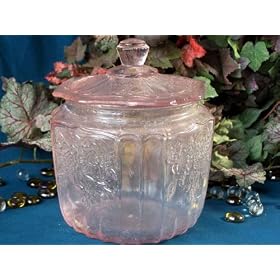 <b>Mayfair Style PINK GLASS Cookie Jar</b>