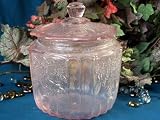 Mayfair Style PINK GLASS Cookie Jar