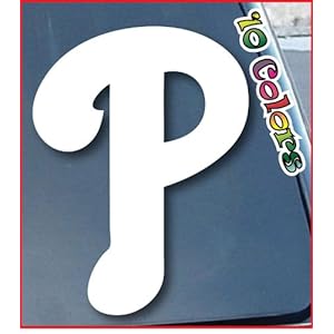 Philadelphia Phillies Car Window Vinyl Decal Sticker 4" Tall (Color: White)