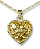 Jewelry : Large Quilted Heart Pendant in yellow gold by Zasha Signature Jewelry