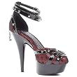 Penthouse Shoes Women's PH509-DIORA 5" Stiletto Unith W 2" Platform. Patent & Lace D'orsay