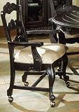 Arm Chair with Casters (Set of 2) - Hills Of Provence Antique Black over Terra Cotta - Powell Furniture - 896-435-SET