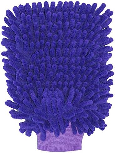 Chenille Wash &amp; Dust Microfiber Mitt - Premium Scratch-free Used for Car, Home, Electronics, Windows - Purple
