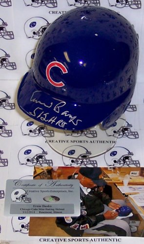 Ernie Banks Hand Signed Chicago Cubs Mini Helmet - Autographed MLB Helmets and Hats