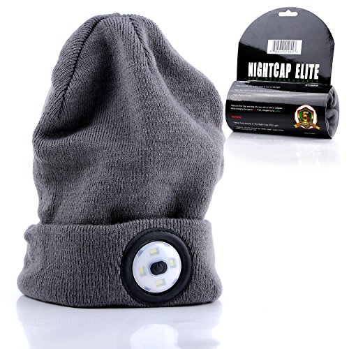 Hat Light - Nightcap Elite Outdoor Cap and Beenie with Ultra Bright Rechargeable and Removable LED Light - Running, Hunting, Fishing and All Outdoor Activities