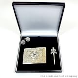 Pewter Thistle Design 3 Piece kilt Accessory Set