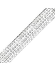 Sterling Silver Wide CZ Bracelet - 7 Inch