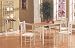 5 pc metal and wood dining table set with ivory metal finish