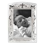 Malden Baby Baptism Two-Tone Picture Frame, Pewter by Malden