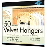 Closet Complete Ultra Thin No Slip Velvet Hangers for Shirts and Dresses, Camel, Set of 50 ~ Closet Complete