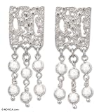 Earrings, 'Waterfall' 0.6 W 1.7 L