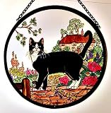 Black and White Cat in Stained Glass By Winged Heart