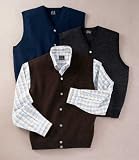 Signature Textured Merino Wool Button-Front Vest