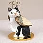 Manx, Black/White Tiny Ones Cat Angel (2 in)