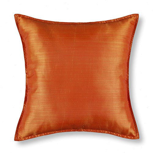Euphoria CaliTime Cushion Covers Pillows Shell Light Weight Dyed Stripes Orange Color 18