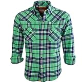 Soul Cal Long Sleeved Lumber Check Shirt - Green - Mens
