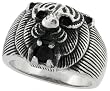 Stainless Steel 11/16 in. (17 mm) Tiger Ring (Available in Sizes 9 to 15)