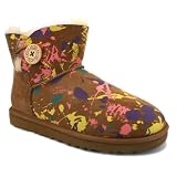 Ugg Australia Mini Bailey Button Paint Splatter 1000115 W PSCM Womens Suede Ankle Boots