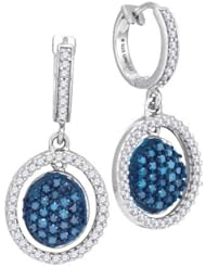 0.75CTW BLUE DIAMOND MICRO-PAVE EARRING