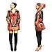 AMA(TM) Women Hooded African Print Casual Coat Long Sleeve Mini Dress